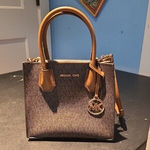 Michael Kors Tan and Brown Satchel